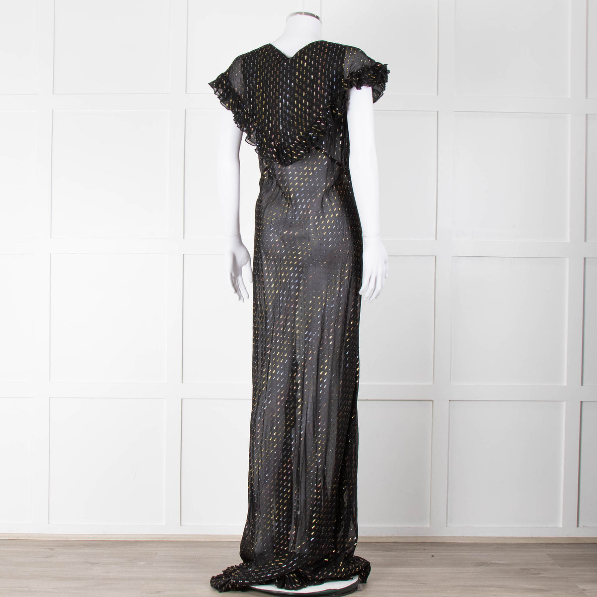 Rat & Boa Black Gold Fleck Sheer Maxi Dress