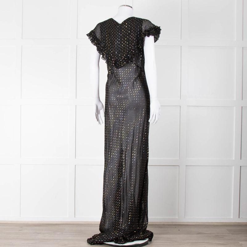 Rat & Boa Black Gold Fleck Sheer Maxi Dress