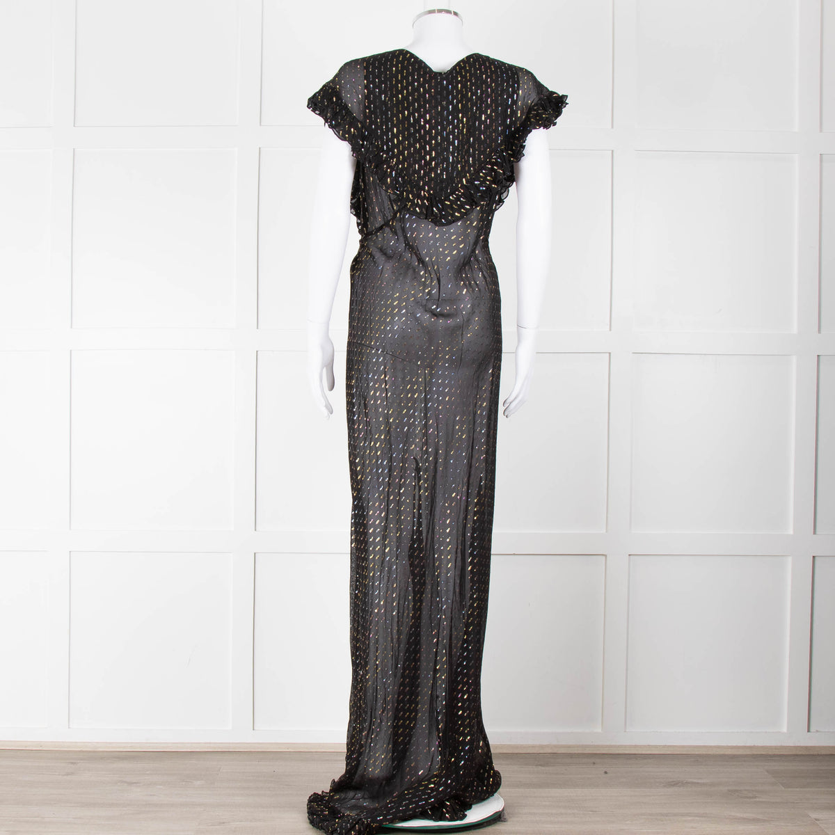 Rat & Boa Black Gold Fleck Sheer Maxi Dress