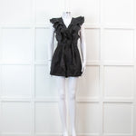 Sandro Black Ruffle Trim Playsuit