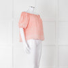 See By Chloe Blush Pink Broderie Off The Shoulder Top