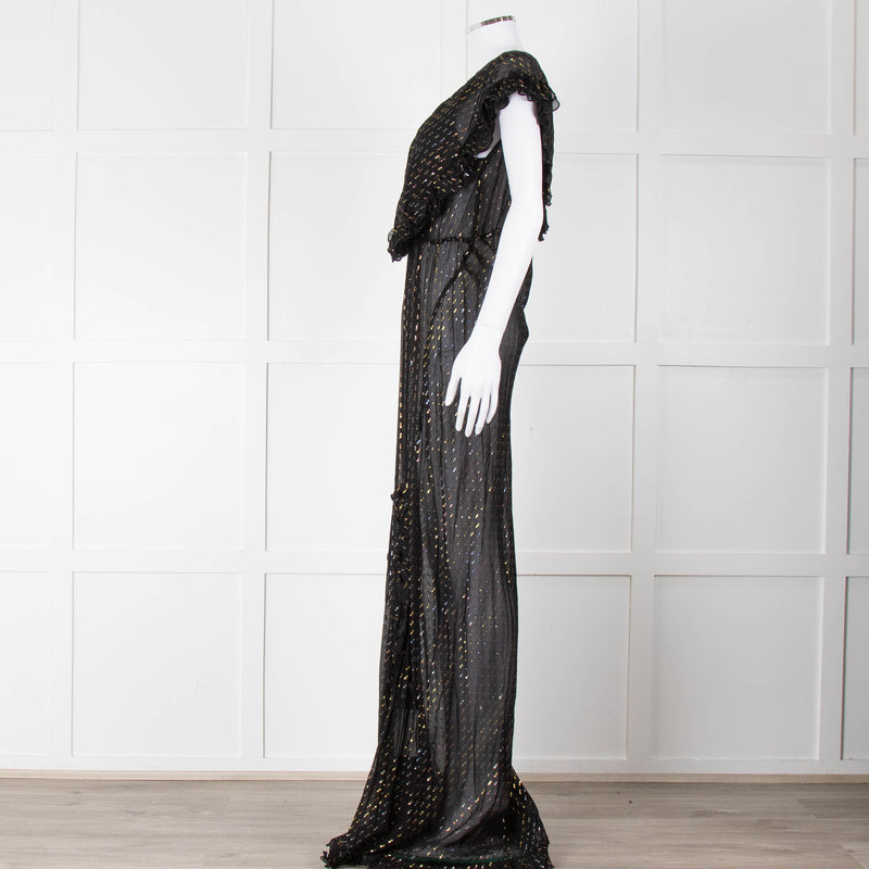 Rat & Boa Black Gold Fleck Sheer Maxi Dress