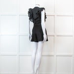Sandro Black Ruffle Trim Playsuit