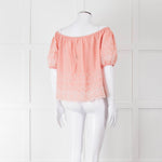 See By Chloe Blush Pink Broderie Off The Shoulder Top