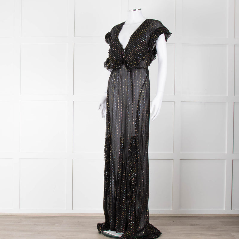 Rat & Boa Black Gold Fleck Sheer Maxi Dress