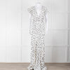 Rat & Boa White Black Polka Dot Large Collar Sleeveless Maxi Dress