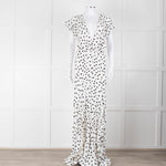 Rat & Boa White Black Polka Dot Large Collar Sleeveless Maxi Dress