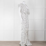 Rat & Boa White Black Polka Dot Large Collar Sleeveless Maxi Dress