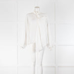 Raey Ivory Silk Chiffon Blouse Twist Front