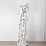 Rat & Boa White Black Polka Dot Large Collar Sleeveless Maxi Dress
