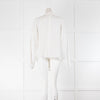 Raey Ivory Silk Chiffon Blouse Twist Front