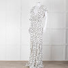 Rat & Boa White Black Polka Dot Large Collar Sleeveless Maxi Dress