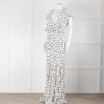 Rat & Boa White Black Polka Dot Large Collar Sleeveless Maxi Dress