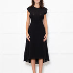 Cefinn Black Sleeveless Self Belted Midi Dress