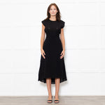 Cefinn Black Sleeveless Self Belted Midi Dress