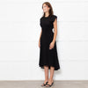 Cefinn Black Sleeveless Self Belted Midi Dress