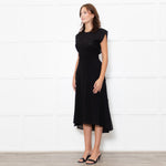 Cefinn Black Sleeveless Self Belted Midi Dress