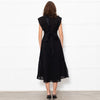 Cefinn Black Sleeveless Self Belted Midi Dress