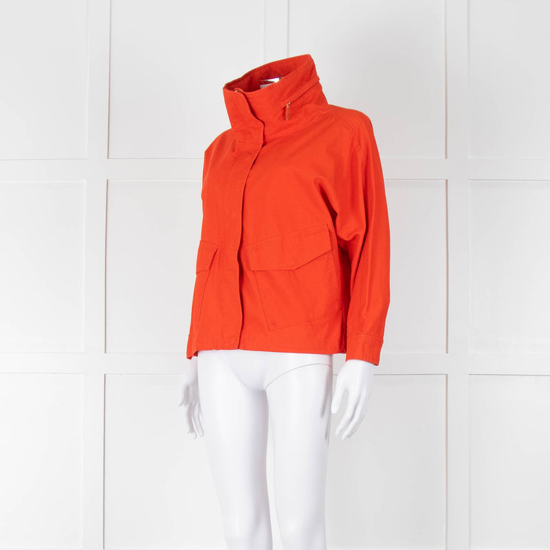 Michael By Michael Kors Orange Cotton Zip Up Jacket