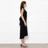 Cefinn Black Sleeveless Self Belted Midi Dress