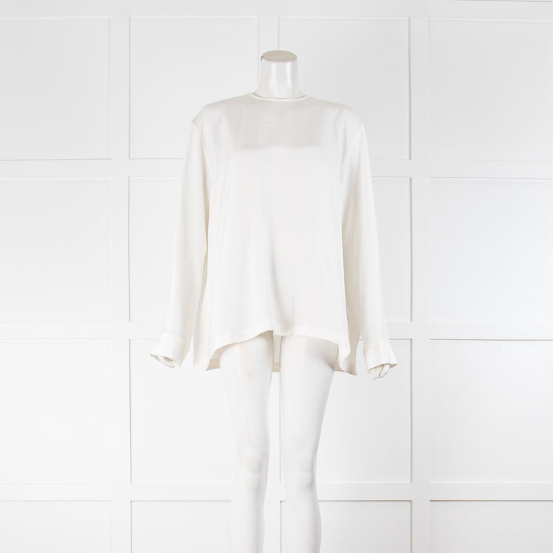 Raey Drop Shoulder Silk Day Top Ivory
