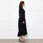 Marant Etoile Black Cotton Lace Trim Front Pockets Maxi Dress