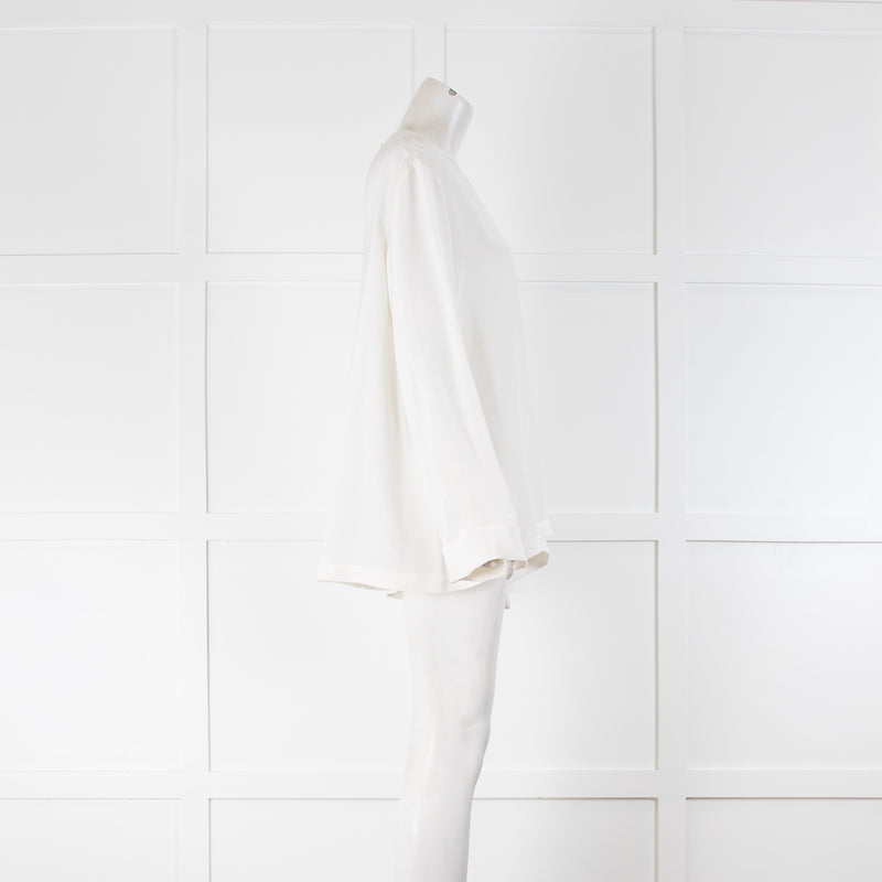 Raey Drop Shoulder Silk Day Top Ivory