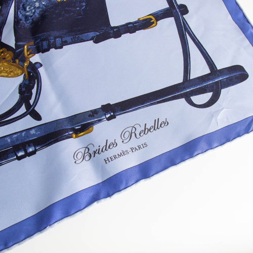 Hermes Blue Brides Rebelles Silk Scarf