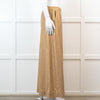 Souvenir Beige Linen Trousers with Gold Shimmer