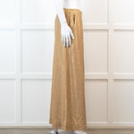 Souvenir Beige Linen Trousers with Gold Shimmer