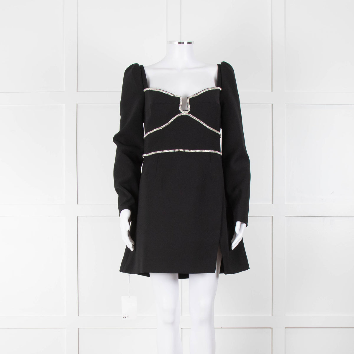 Self-Portrait Black Crepe Diamante Long Sleeve Mini Dress Phoenix Style Self-Portrait Black Crepe Diamante Long Sleeve Mini Dress Phoenix Style