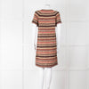 Chanel Knitted Short Sleeve Dress with Owl Logo Buttons