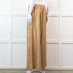 Souvenir Beige Linen Trousers with Gold Shimmer