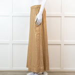 Souvenir Beige Linen Trousers with Gold Shimmer