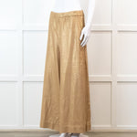Souvenir Beige Linen Trousers with Gold Shimmer