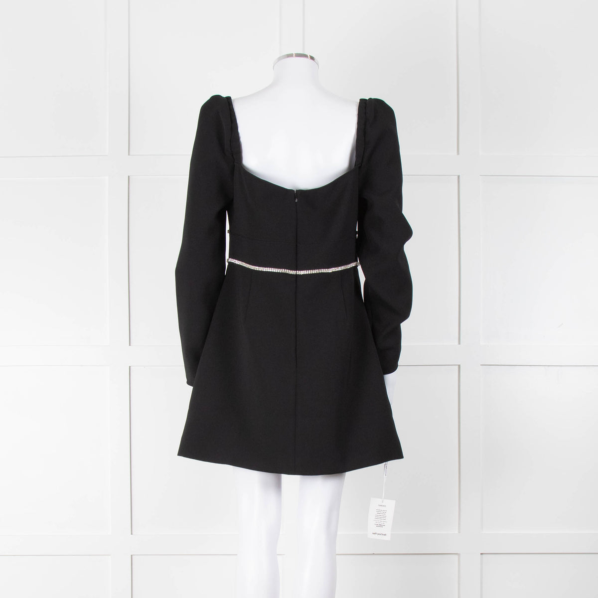 Self-Portrait Black Crepe Diamante Long Sleeve Mini Dress – Phoenix Style