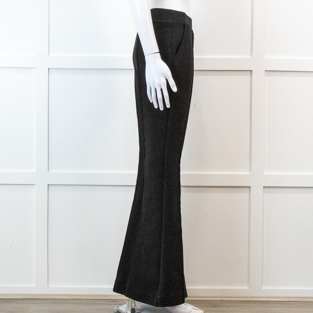 Frame Flared Black Stretch Trousers