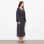 Nanushka Oasis Black Georgette Polka Dot Belted Midi Dress