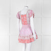 LoveShackFancy Pink Orange Floral Cotton Mini Sun Dress