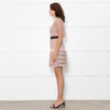Self Portrait Shell Pink Lace Dress With Black Waistband