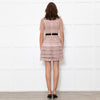 Self Portrait Shell Pink Lace Dress With Black Waistband