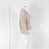 Brunello Cucinelli Light Grey Silver Chunky Knit V Neck Jumper