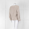 Brunello Cucinelli Light Grey Silver Chunky Knit V Neck Jumper