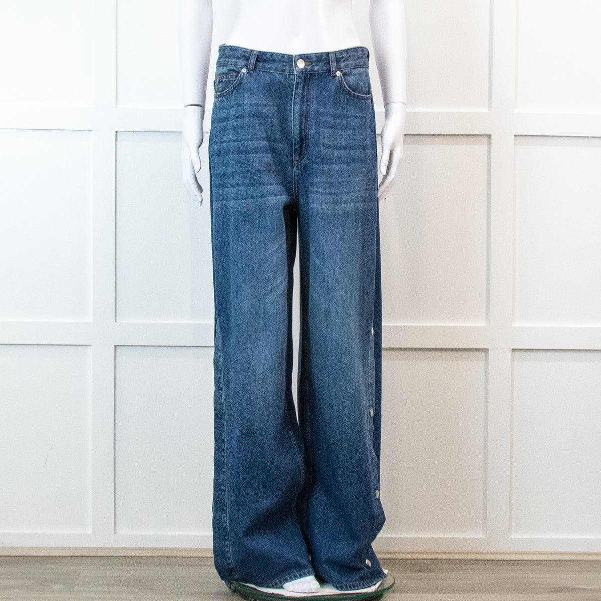 Me + Em Wide Leg Jeans With Side Opening
