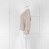 Brunello Cucinelli Light Grey Silver Chunky Knit V Neck Jumper
