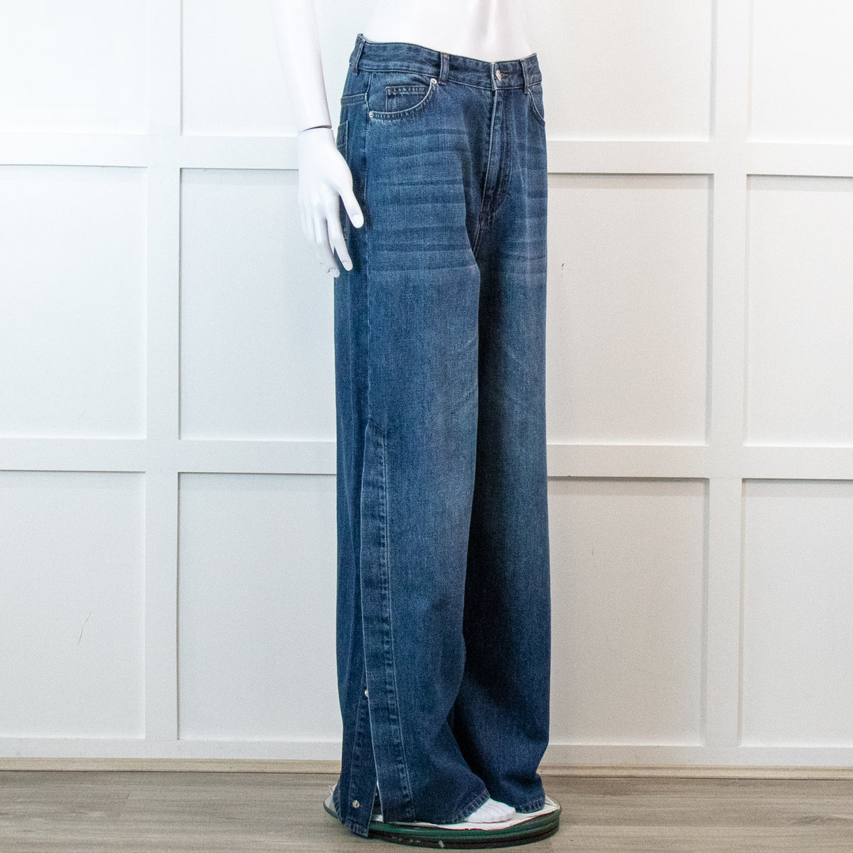 Me + Em Wide Leg Jeans With Side Opening