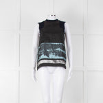 Pringle Black Navy Blue Sleeveless  Top