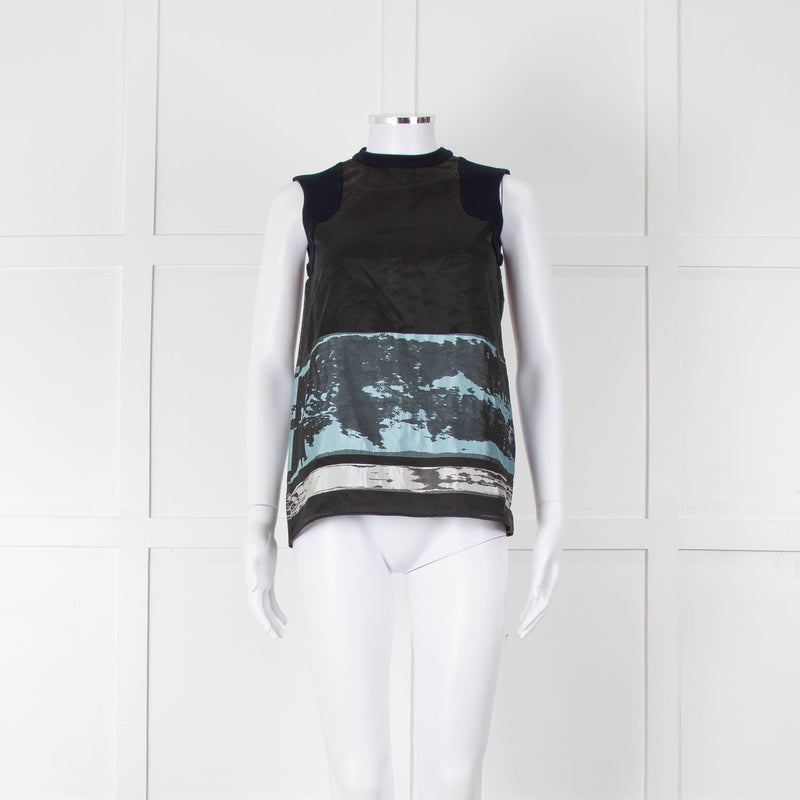 Pringle Black Navy Blue Sleeveless  Top