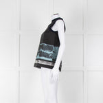 Pringle Black Navy Blue Sleeveless  Top