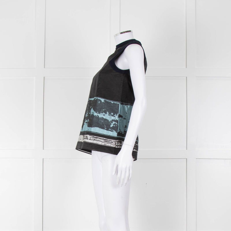Pringle Black Navy Blue Sleeveless  Top